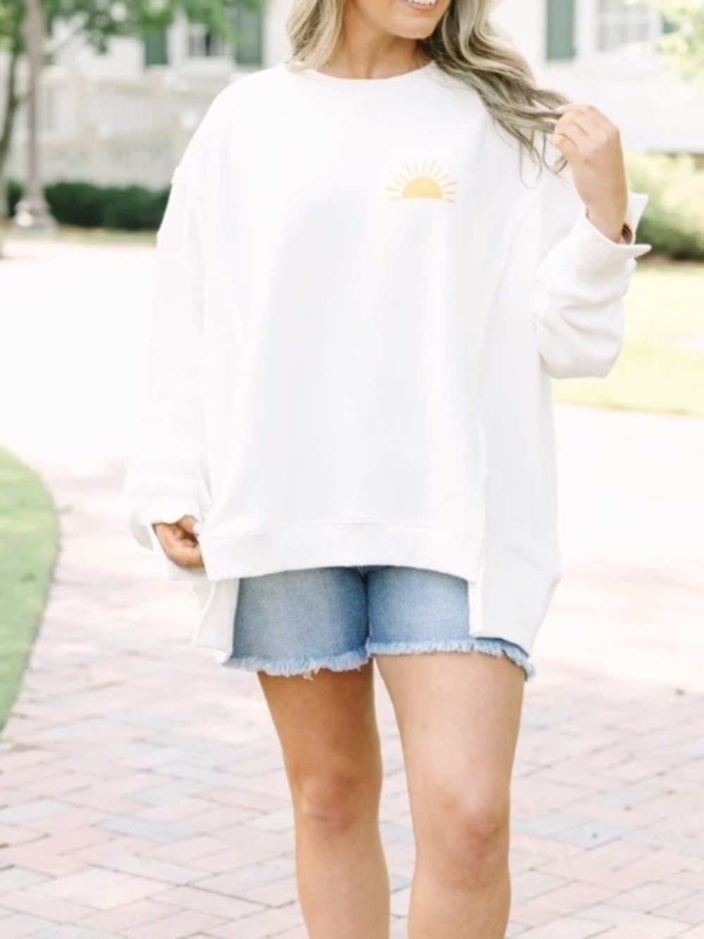Chic Soul XL Plus Size Sweatshirt White French Terry  Sunny Days  Oversized!!